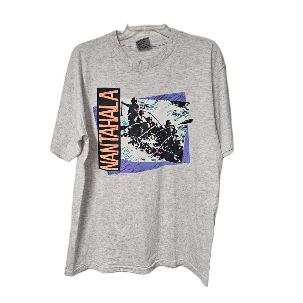 Vtg ‘91 Nantahala River T Shirt Sz XL Made In USA Oneita Power-T Single Stitch